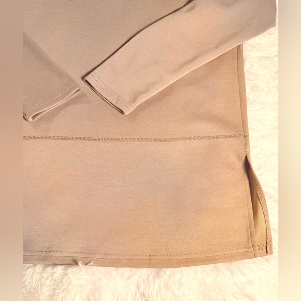 WIHOLL Taupe Mock Neck Long Sleeve Top – Size XL (NWT) - Picture 8 of 16